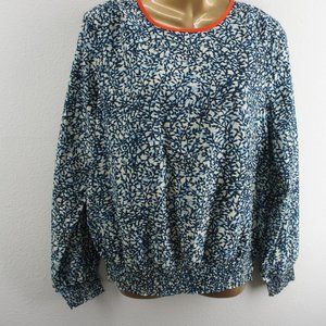 Michael kors blue white w/orange trim top size M